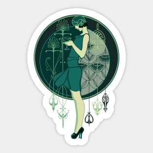 Art Deco Lady Sticker